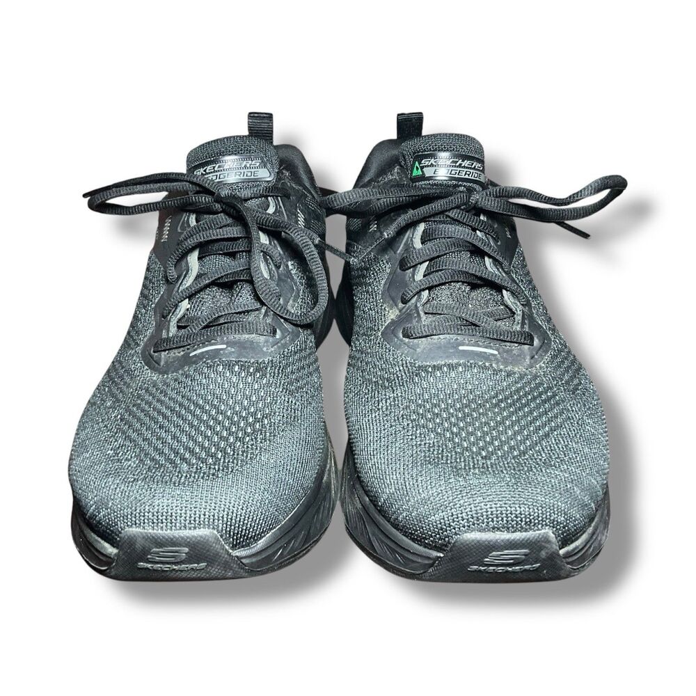 Skechers Edgeride Eco-Friendly Extra Wide Fit Black/Black Men's Shoe 8.5, 232836